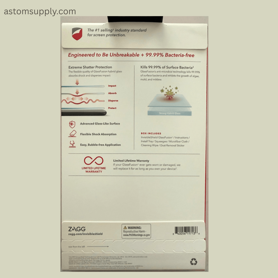 InvisibleShield GlassFusion+ Samsung S20 Screen Protector