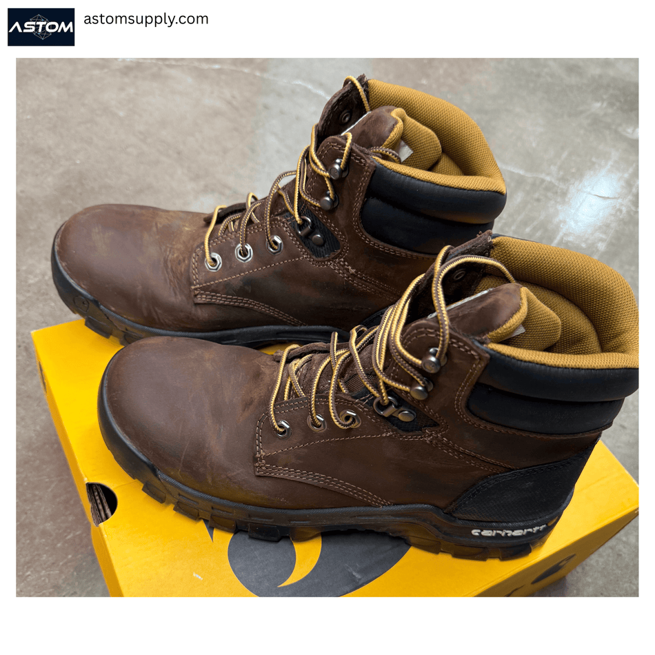 Carhartt Size 9.5 Men Rugged Construction Work Boots CMF6366 Leather Excellent